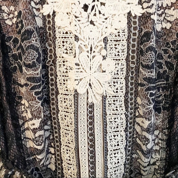 Beguile by Byron Lars Melange Lace Pencil Dress in Black and Ivory - Picture 6 of 12